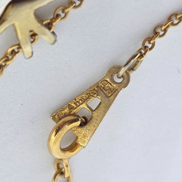 Vintage Reed & Barton Damascene Floral Heart Pendant with Amway GF 16' Chain - Picture 5 of 13